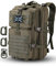 Hannibal Tactical Militärischer taktischer Rucksack, Grün mit blauem Aufnäher, 40L US, Klassisch
