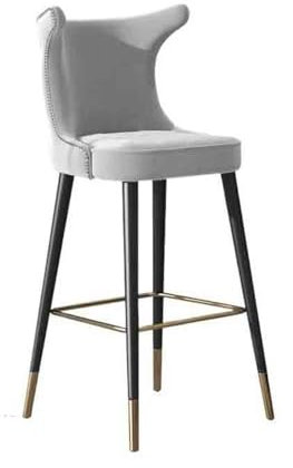 Hhmmei2024-23 Küchenhocker Barstuhl 75cm Carbon Stahl Hohe Bar Hocker Europäischen Luxus Bar Hocker Vintage Empfang Stuhl Barhocker(Grigio)