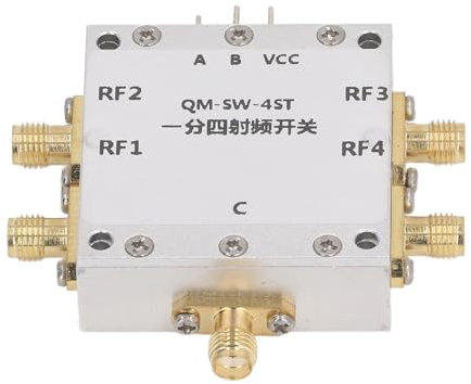 Telituny SP4T RF-Mikrowellenschaltermodul, 0,1-6 GHz-Signalrouter mit Aluminiumlegierungsgehäuse, Niedriger Einfügungsverlust für Drahtlose Kommunikationssysteme, Testausrüstung