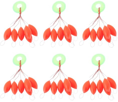 YINETTECH 60 Stück Floatings Pop Up Rig Perlen Rot 15x7mm Kompatibel mit Jeder Angelhakenlänge