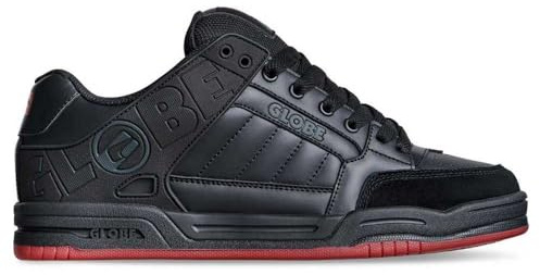 Globe Men's Tilt Skate Shoe, Black/Red/Charcoal, 8.5