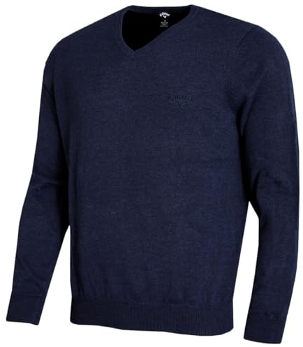 Callaway Golf Mens 2026 Ace Long Sleeve V-Neck 12 Gauge Embroidered Sweater
