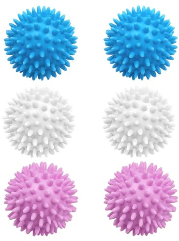 GNALIA Pallina Dosatrice Detersivo Per Lavatrice, 6 Pezzi Da 6 Cm, Palla Asciugabiancheria Bianca, Blu E Rosa Viola, Riutilizzabile, Antistatica E Velocizza Asciugatura
