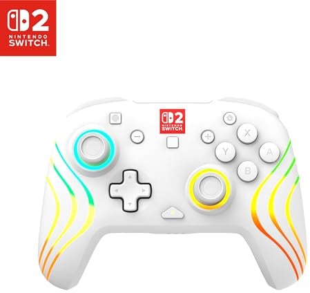 Turtle Beach Afterglow Bianco Controller da gaming RGB wireless con licenza ufficiale per Nintendo Switch 2
