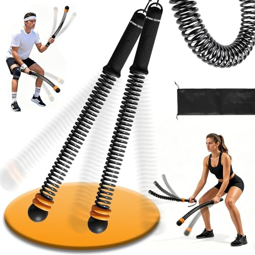 Cuerdas de Batalla Sin Cuerda,2 Piezas Ajustable Cuerda de Batalla sin Cuerda Portátil,Battle Ropes para Entrenamiento,Equipo de Entrenamiento Silencioso,para Casa Cardio Fuerza