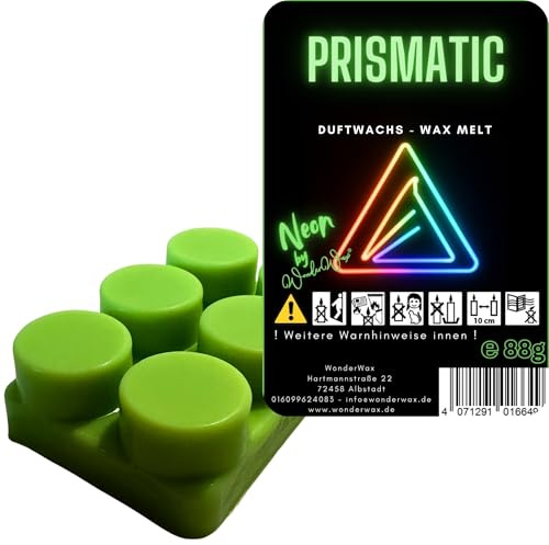 WonderWax Neon Duftriegel 6 x Duftwachs Kreise Wachsmelt Duftwachs Raumduft für Duftlampen Soja Wachs Melts Duftmelt Aroma Wellnes Kerzen Wärmer Wax Tarts Prismatic