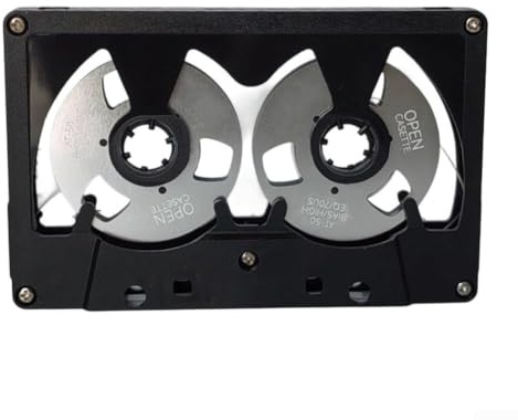 Aufnahmebänder, 50 Minuten, doppelseitig, blanko, Audio-Kassette, stabiles Metallgehäuse für Sound und Diktat in Studioqualität (schwarz + silber)