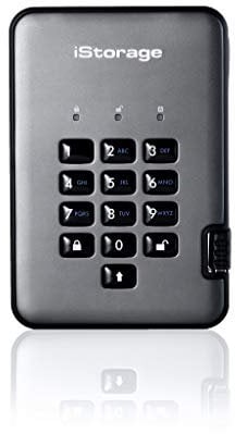 iStorage diskAshur PRO2 HDD 4 TB - Disco rigido sicuro - Certificato FIPS Livello 2 - Protetto da password - Resistente alla polvere e all'acqua
