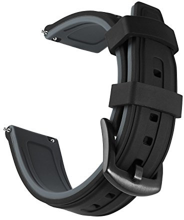 OLLREAR Caoutchouc Bracelet Montre Remplacer Silicone Bracelet Montre - 6 Colors & 4 Sizes - 20mm, 22mm, 24mm, 26mm - Libération Rapide - Bandes de Rechange pour Homme et Femme (26mm, Gray)