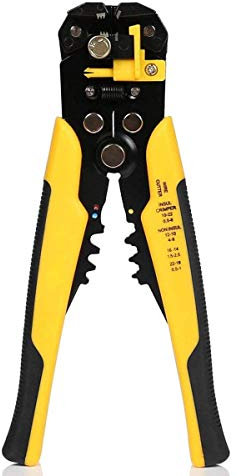 Alicate Pelacables Automático,Profesional Multifuncional Automático de Alambre Cable Crimpadora Autoajustable Pelacables Alicates de Corte Herramienta de Terminal AWG 24-10 (0,2~6,0 mm²)