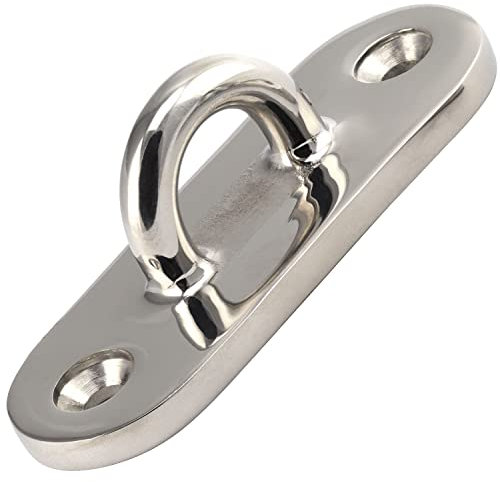 OPIOL QUALITY® Augplatte U-förmig 88x32 mm aus Edelstahl A4 V4A (1 Stück) Halterung Öse Wandhaken Wandhalterung Klammer Decksplatte Oblong Befestigungshaken