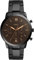 Fossil Neutra uhr für Herren, Chronographenwerk mit Edelstahl- oder Lederarmband, Dunkelgrau und Braun, 44MM