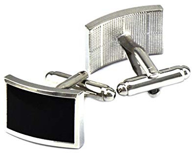 S&W SHLAX&WING Silber Schwarz Herren Manschettenknöpfe Manschettenknöpfe for Smoking