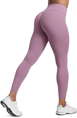 CRZ YOGA Butterlift Women's Scrunch Butt Gym Leggings 25'' - No Front Seam Ruched Bums Lifting High Waist Workout Leggings Booty Yoga Pants Light Lavender 8