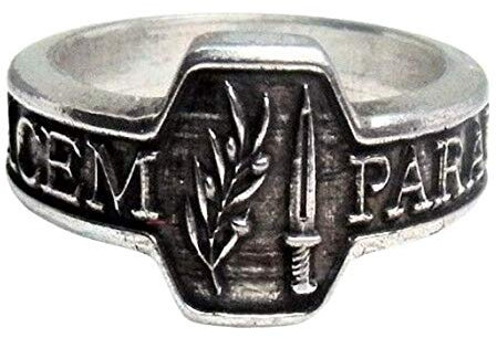 MK-Art Ring mit Motto SI vis Pacem, para Bellum Wenn Du den Frieden willst, bereite den Krieg vor