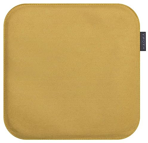MAGMA AVARO Stuhlkissen/Sitzkissen für Indoor und Outdoor, Öko-Tex Siegel, waschbar bis 30°C, 1 Stück, 35x35cm, Senf