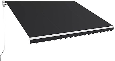vidaXL Tenda da Sole Retrattile Manuale per Finestra Privacy Schermo Parasole a Scomparsa 400x300 cm in Tessuto PU Antracite Telaio in Alluminio
