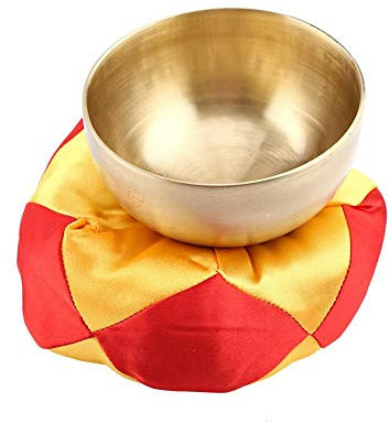 Naroote Bol Tibetain, Bol Chantant Tibetain, Ensemble de Bols chantants en Laiton tibétain de 3,5 avec maillet et Oreiller Soie Bol Tibétain Chantant Gong Tibetain pour Relaxation Mentale/Yoga