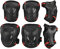 Liying Damen Herren Protektoren Set Schützer Set 6pcs Knieschoner Ellenbogenschützer Handgelenkschoner für Kinder und Jugendliche (L = Schwarz + Rot)