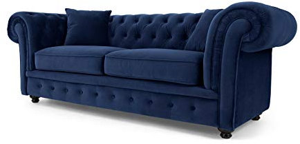 JVmoebel Chesterfield Sofa Couch Polster Sofas Klassischer 3Sitzer Leder Napoli Textil U5
