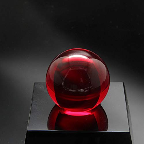 LIJUCAI Mehrfarbige Quarz Glaskugel Globe Home Decoration Feng Shui Crafts Fotografie Bälle Magic Desktop Home Decor Ornamente, rot, 40mm