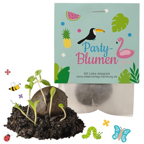 10x Flamingo/Tropical Samenbomben/Saatbomben Geschenk/Gäste Geschenke/Gastgeschenk Kinder/Dankeschön Geschenke Kollegen/Danke Mitgebsel/kleines Dankeschön/kleine Geschenke Kollegen