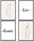 MUUDLY® Premium Poster Set, Moderne Wandbilder mit Sprüchen als Wohnzimmer und Schlafzimmer Deko, Sprüche und Zitate, 4 x DIN A4 Bilder (Line Art Love, Ohne Rahmen)