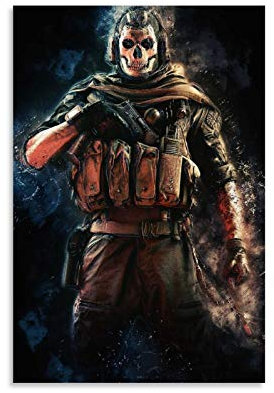 DIDIWEI Duty Modern Warfare Ghost Simon Ghost Riley Poster dekorative Malerei Leinwand Wandkunst Wohnzimmer Poster Schlafzimmer Malerei 16x24inch(40x60cm)