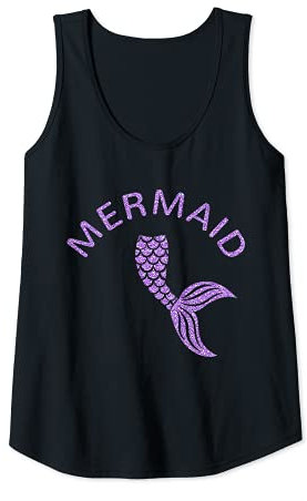 Damen Meerjungfrau Flosse Meerjungfrauenflosse lila Meerjungfrauen Tank Top