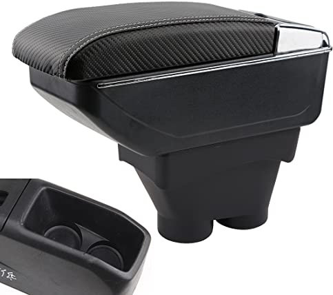 YJYWZH Compatible avec Peugeot 208 2013-2018 Accoudoirs Dual couche Consoles avec porte gobelets Boîte de rangement de voiture