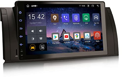 Erisin 9 Zoll Android 11.0 Autoradio mit Navi GPS Für BMW 5er E39 X5 E53 M5 Integriertes Wireless Carplay Bluetooth DSP Android Auto WiFi DAB+ SWC OBD2 TPMS DVB-T2 FM USB RDS 8-Kern 4GB RAM 64GB ROM