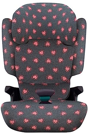 JYOKO KIDS Bezug kompatibel mit Britax Romer Kidfix, aus Baumwolle (Romer Kidfix I-SIZE, FLUOR HEART)