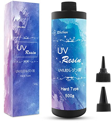 JDiction UV-Harz, Upgrade 500g UV-Epoxidharz, kristallklarer, harter Kleber, solarhärtendes, sonnenlichtaktiviertes Harz für handgefertigten Schmuck, DIY-Basteldekoration, Gießen und Beschichten