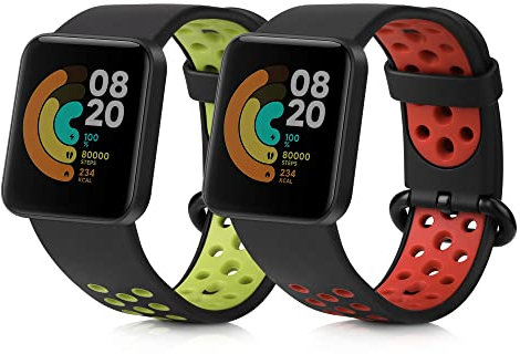 kwmobile 2X Sportarmband kompatibel mit Xiaomi Mi Watch Lite/Redmi Watch Armband - Fitnesstracker Band Set aus TPU Silikon