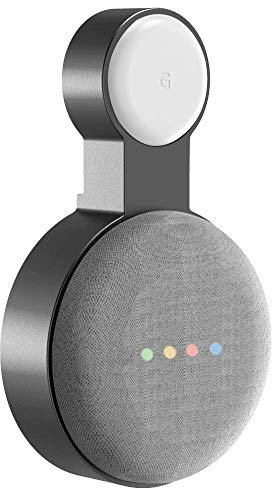 honecumi Support mural pour Google Home Mini - Gestion des câbles - Prise peu encombrante - Pour assistant vocal Home Mini - Noir élégant