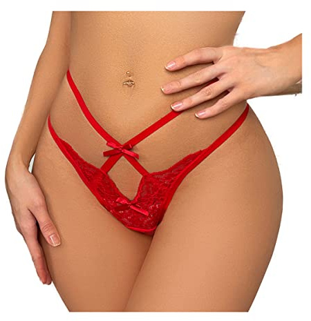 Generisch Sexy String Verschiedene Größen | Tanga rot | Stringtanga mit Spitze | Frauen Unterwäsche | Damen Tangas | Damen-Unterhosen | Women Underwear | erotische Reizwäsche