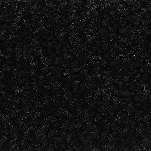 Teppichboden schwarz Meterware 500cm und 400cm Breite mit Textilrücken Kräuselvelours Teppich Auslegware weich ideal für Schlafzimmer (4 m x 4 m)