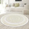 Teppich-Traum Teppich Wohnzimmer Schlafzimmer Kurzflor orientalisch elegant edel Ornamente Glanzeffekt Mäander Creme Gold 160 cm rund