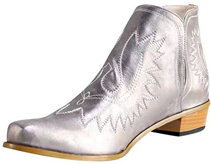 Stivali Donna Bassi Corti Biker Camperos Texani Western con Tacco Stivali Cowboy Vintage Pelle Stivali Texani Invernali 39 Stivaletti Stivali Equitazione Anfibi Camoscio