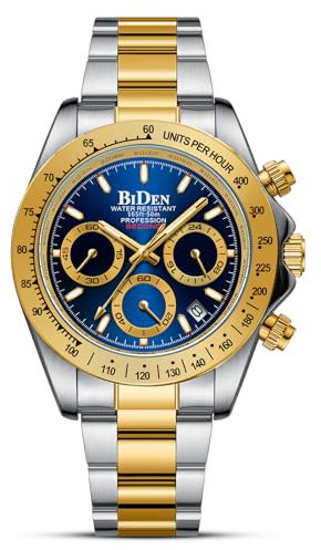 HANPOSH Herren Uhr Uhren Herren Chronographen Edelstahl Wasserdicht Armbanduhr Quarz Uhren mit Datum Business Uhr für Männer
