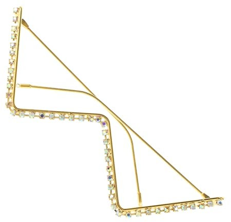CALLARON brille cat-eye-brille mit strasssteinen Golddekor Punk-Brillengestell funkelndes Brillengestell keine Linsen schmücken Säule dekorativer Spiegel Fräulein Brillengestelle
