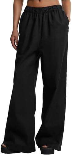 Urban Classics Damen Hose Ladies Linen Mixed Wide Pants, Weite Hose für Frauen, Baumwoll-Leinen-Mischung, Größen XS - 5XL