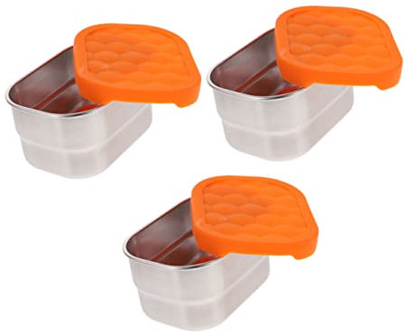 Garneck 3stücke Obst-aufbewahrungsbehälter Aus Edelstahl Mit Deckel Wiederverwendbare Gemüsebox Für Kühlschrank Tragbarer Lebensmittelbehälter Mit Abdichtung Für Frische Konservierung