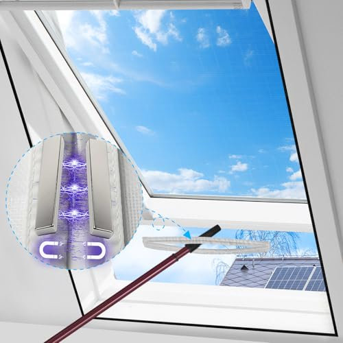 BKSAI Mosquitera para Ventana Autoadhesiva anti Insectos Cortable Individualmente a Medida para Todas Las Ventanas de hasta 100X130CM