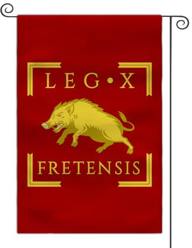 Bandiera da giardino della Legione romana, 30,5 x 45,7 cm, doppia faccia (LEGIO X FRETENSIS)