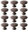 Mokife Schrankknöpfe Kupfer, 12 Stück Vintage Runde Schubladengriffe Metall Dresser Knobs mit Schrauben für Kommode Möbel Schränke Küchenschränke Tür, 30x21mm