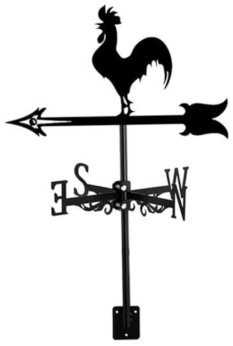 Banderuola da tetto a forma di animale Banderuola segnavento decorativa in ferro 13x22 pollici Indicatore di direzione del vento per cortile giardino fattoria, gallo