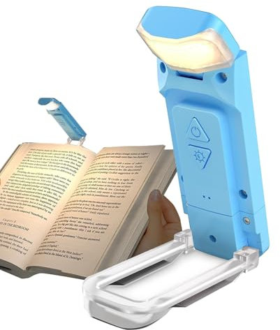 Bexdug Faltbare Buchleselampe, Bettlesebuchlampe,Klappbare LED-Leseleuchte zum Anklemmen an Büchern - Dimmbares Leselicht im Bett, Schreibtisch, Sofa, Buch, für Erwachsene, für Auto, Rücksitz, Zug