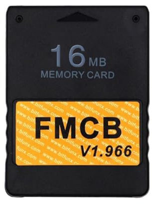 PS2 Fat FMCB Free McBoot Card v1.966, Memory Card for PS2 Fat Console - Plug & Play Video Game Adapter with No Lag (16MB Memory Card for PS2)