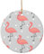 Weihnachtsschmuck mit Flamingo-Druck, Keramik, rund, Ornamente, Weihnachtsbaum, Souvenirs